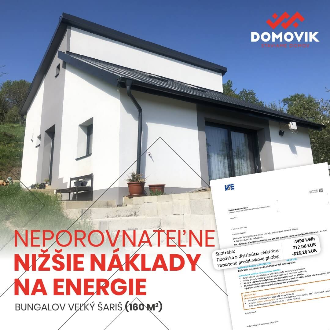 pasívny rodinný dom - bungalov Veľký Šariš 2